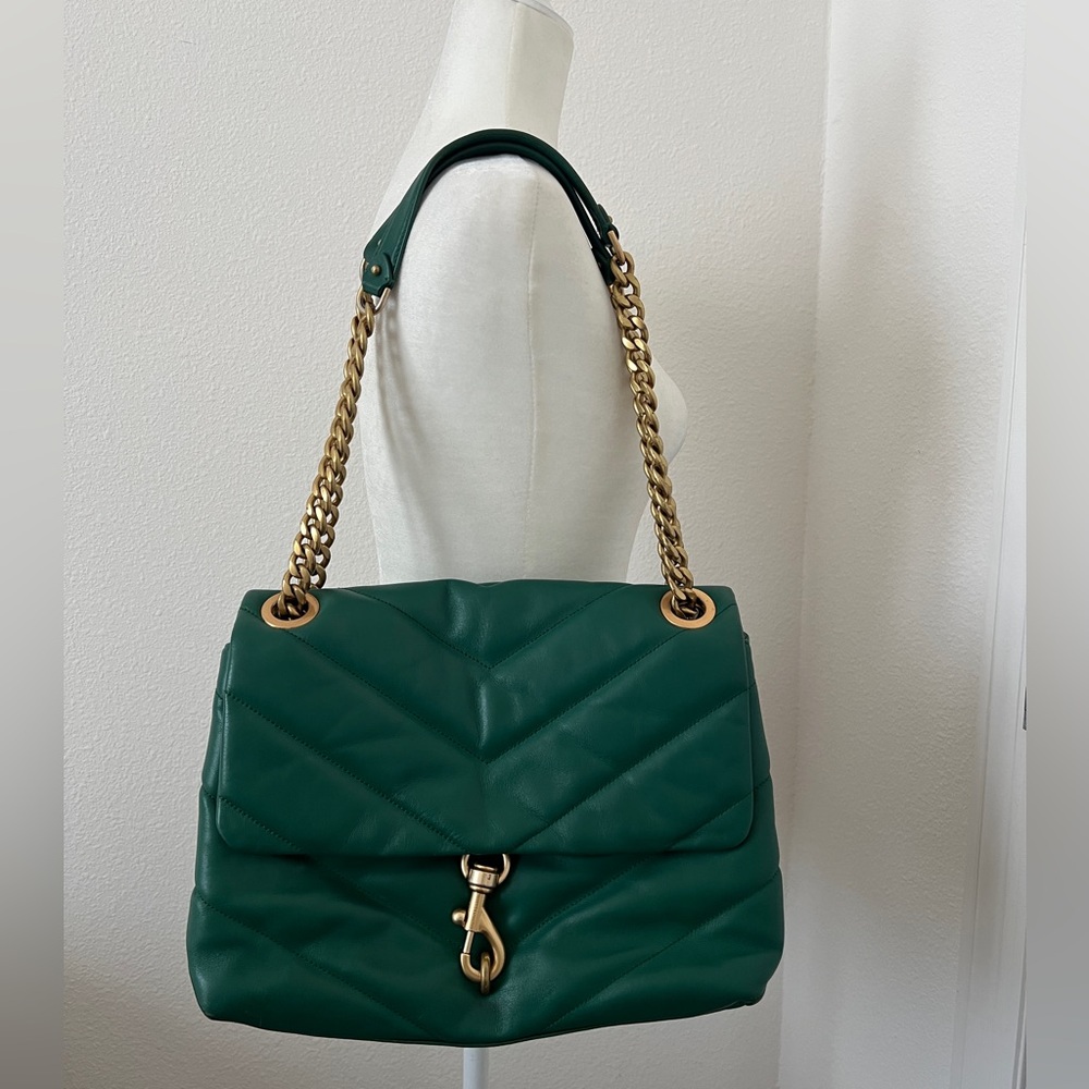 Rebecca Minkoff Edie Quilted Shoulder Bag with Gold‎ Chain - Picture 7 of 10